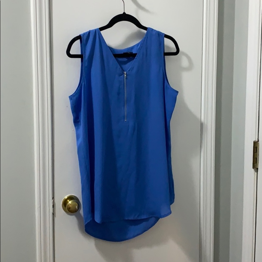 Blue zipper tank top